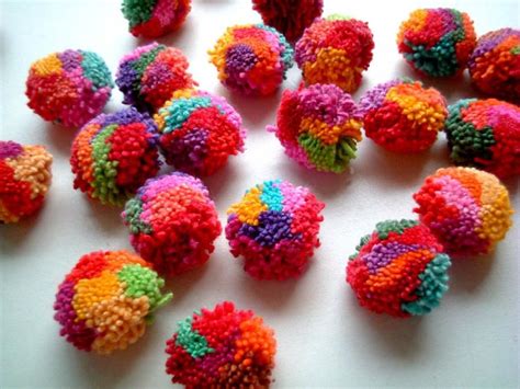 Mixed Colors Pom Poms Yarn Pom Poms Cotton Pom Pom Yarn Balls Beads