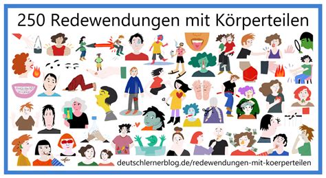 250 Redewendungen mit Körperteilen Beispiele Übungen Quiz