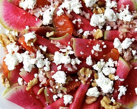 Watermelon Radish Orange And Goat Cheese Salad Recipe Sidechef