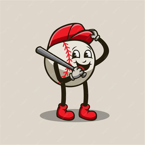 Premium Vector Baseball Mascot Cartoon Retro Illustration