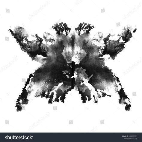 Rorschach Test Ink Blot Illustration Psychological Stock Illustration