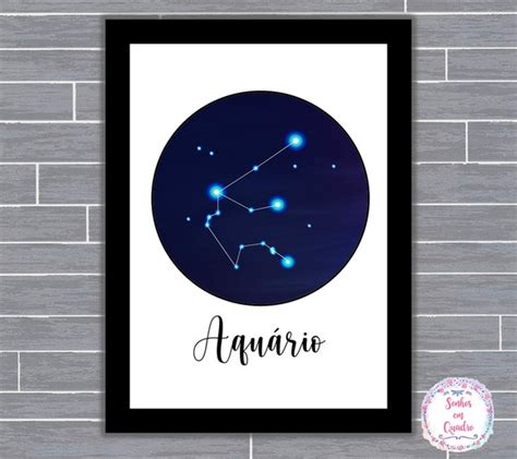 Quadro Constelação Dos Signos Do Zodíaco Mapa Aquário Elo7