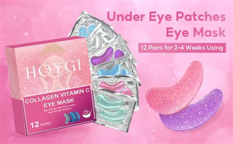 Hoygi Under Eye Patches For Dark Circles Puffy Eyes And Wrinkles Collagen Gel Eye