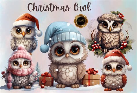 Christmas Owl Clipart Png Graphic By Agnesagraphic Creative Fabrica