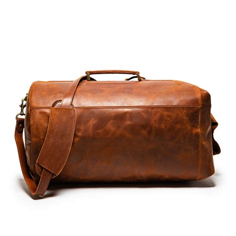 Distressed Leather Military Duffel Bag Brown Hides Canada Touch