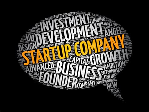 Startup Company Message Bubble Word Cloud Collage Business Concept