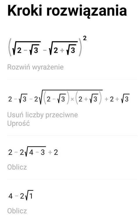 Oblicz Tex Sqrt 2 Sqrt 3 Sqrt 2 Sqrt 3 2 Tex