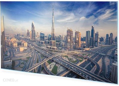 Homeprint Obraz Na Szkle Akrylowym Panorama Dubaju Wieczorem X Cm