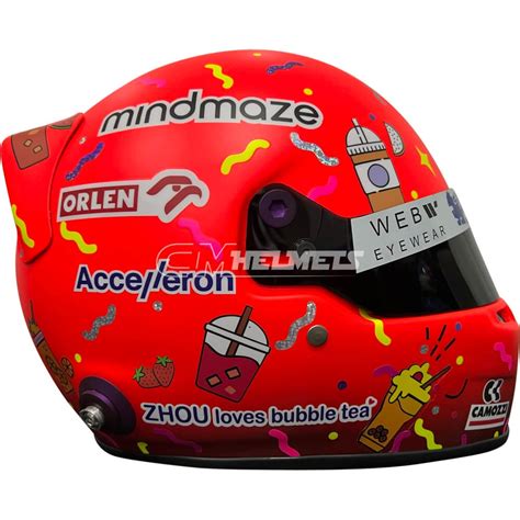 ZHOU GUANYU 2022 SINGAPORE GP F1 REPLICA HELMET FULL SIZE CM Helmets