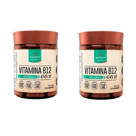 Kit 2x Vitamina B12 60 Cápsulas Vegana Nutrify Shopee Brasil