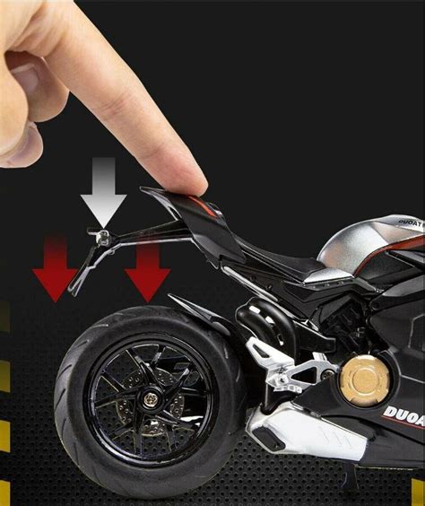 112 Ducati V4s Panigale Diecast Motorcycle Model Toy Sound Light Car Toy