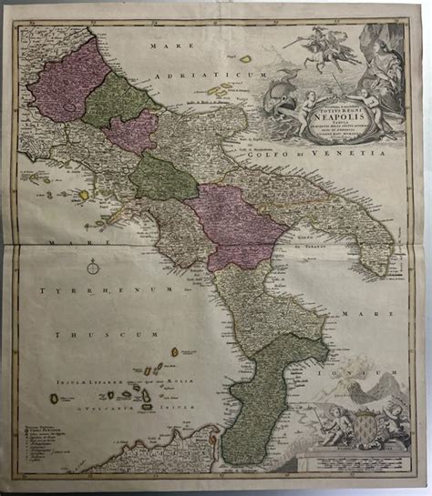 Europe Map Italy Calabria Regno Di Napoli Johann Baptist Homann