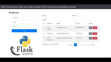 Python Flask Employee Create Read Update And Delete Crud Using