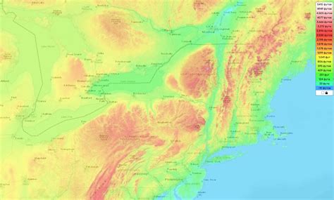 New York State Topographic Map Elevation And Landscape