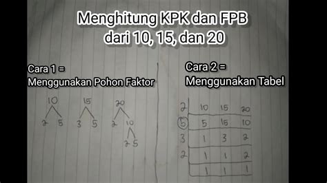 Cara Menghitung Kpk Dan Fpb Menggunakan Pohon Faktor SoalB