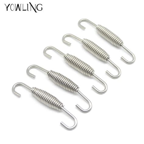 5pcs Stainless Steel Spring Hook Scooter Universal Motorcycle Exhaust