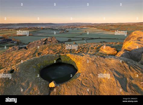 Almscliffe Crag In The Lower Wharfe Valley Close To The Village Of