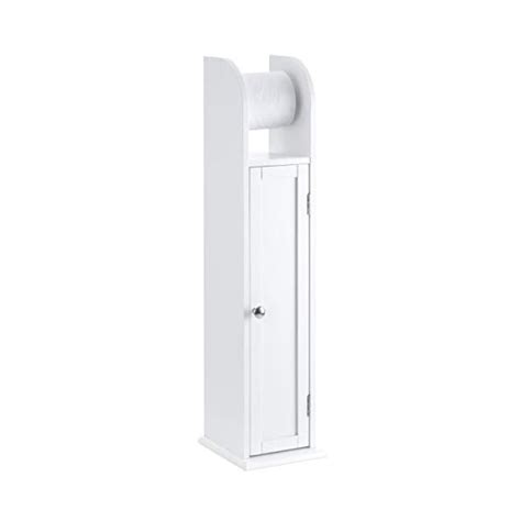 Christow Free Standing Toilet Roll Holder Cabinet White Wooden Toilet