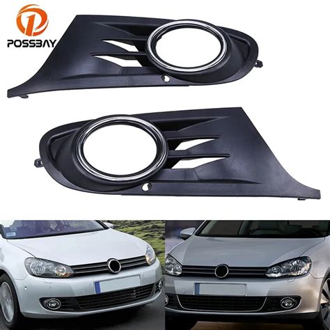 Possbay Black Auto Car Front Bumper Lower Grille Fog Light Grills Cover