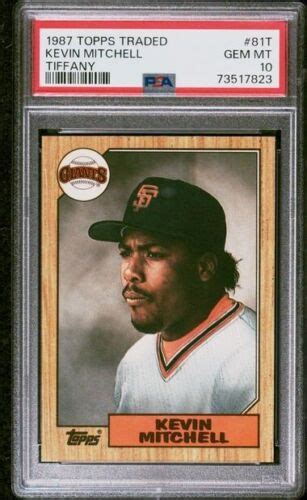 1987 Topps Traded Tiffany Kevin Mitchell Baseball Card 81t Psa 10 Gem