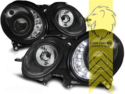 LED Tagfahrlicht Optik Scheinwerfer für Mercedes Benz W211 E Klasse