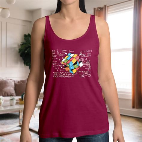 Colorful Rubiks Cube Tank Top Cube Game Math Tank Rubiks Cube Shirt T Rubiks Solve Lover Tank