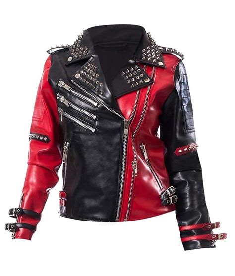 WWE Black And Red Leather Toni Storm Jacket With Studs