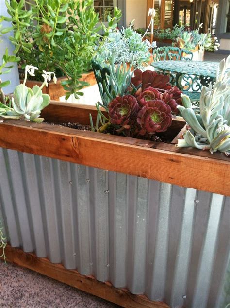 planter boxes metal and wood - Yahoo Image Search Results | Tin planters, Iron planters, Planter ...