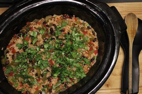 Slow Cooker Black Beans Rice Hearty At Home Slow Cooker