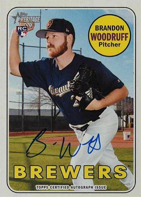 Brandon Woodruff 2018 Topps Heritage High Number ROA BW Real One