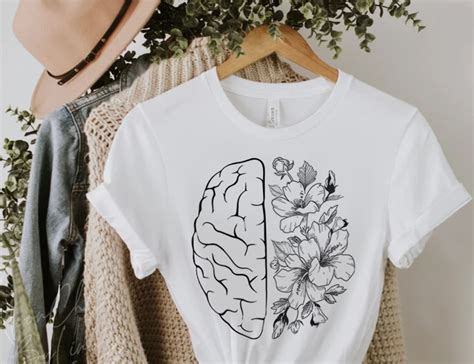 Floral Brain Svg Blooming Brain Svg Floral Brain Svg Etsy
