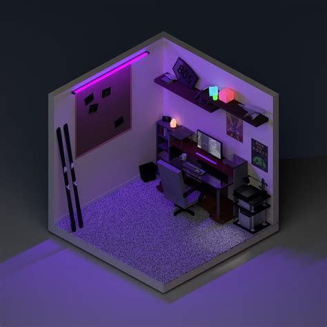 First Blender project! My room was fun to design! : blender