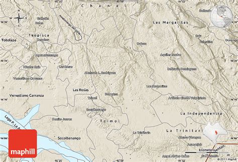 Shaded Relief Map Of Comitan De Dominguez