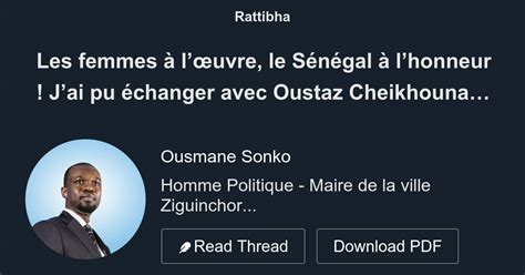 Les Femmes L Uvre Le S N Gal Lhonneur Jai Pu Changer Avec