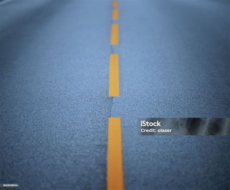 yellow dividing   country road stock photo  image