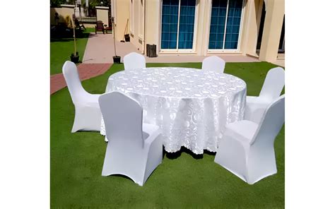 Rent Round Table With White Cover 6 Feet AED 50 Hafla UAE