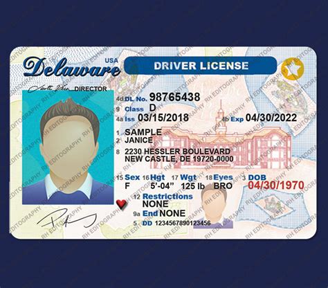 Delaware Driving Licence Psd Template Rh Editography