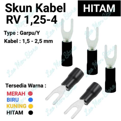 Jual Skun Y Skun Garpu Skun Kabel Y SV 1 25 4 Baut 4 Mm WARNA HITAM