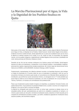 La Marcha Plurinacional Por El Agua Pdf Descarga Gratuita