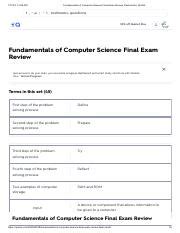 Fundamentals Of Computer Science Final Exam Review Flashcards Quizlet