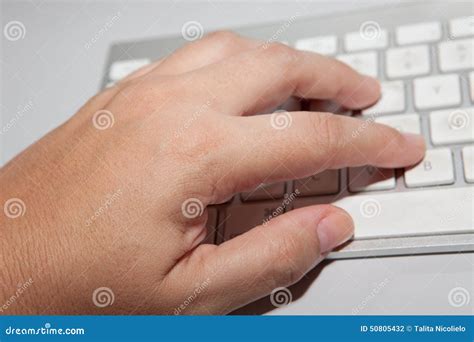 Hand Typing In Computer Keyboard Stock Photo Image Of User Press