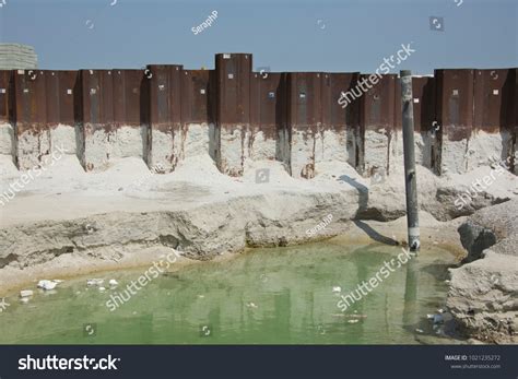 Large Scale Land Reclamation Artificial Island Stock Photo