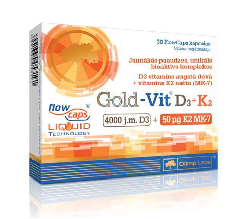 Vitamīns D3 K2 Gold Vit D3 K2 30 kapsulas FitFactory