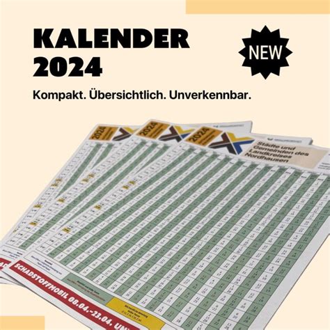 Entsorgungskalender 2024 Abfallwirtschaft Landkreis Nordhausen