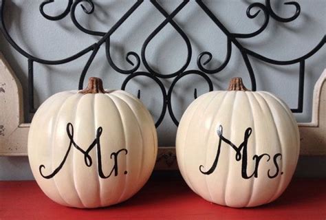 Harvest Fall Wedding Reception Decor Mr And Mrs Pumpkins Etsy Fall