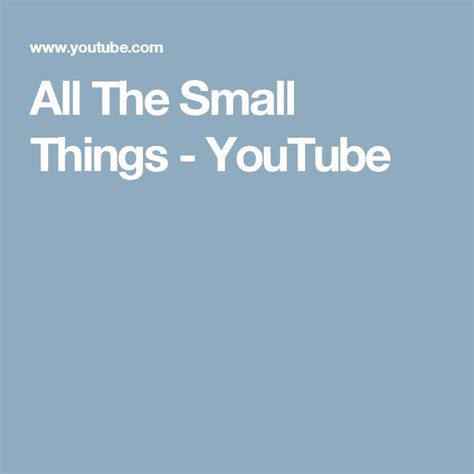 All The Small Things - YouTube | All the small things, Blink 182, Small