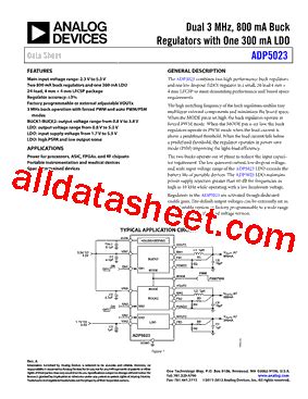 ADP5023ACPZ 1 R7 Datasheet PDF Analog Devices