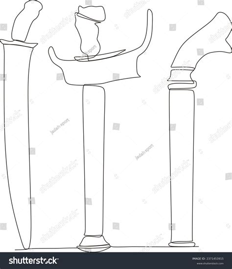 Continuous Line Drawing Keris Tool Vector Stock Vector Royalty Free