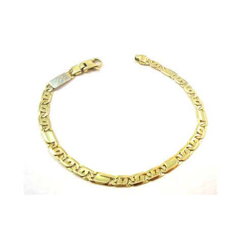 BRACCIALE DA UOMO CATENA IN ORO GIALLO E BIANCO 18 KT