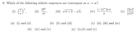 Solved 9 Which Of The Following Infinite Sequences Are